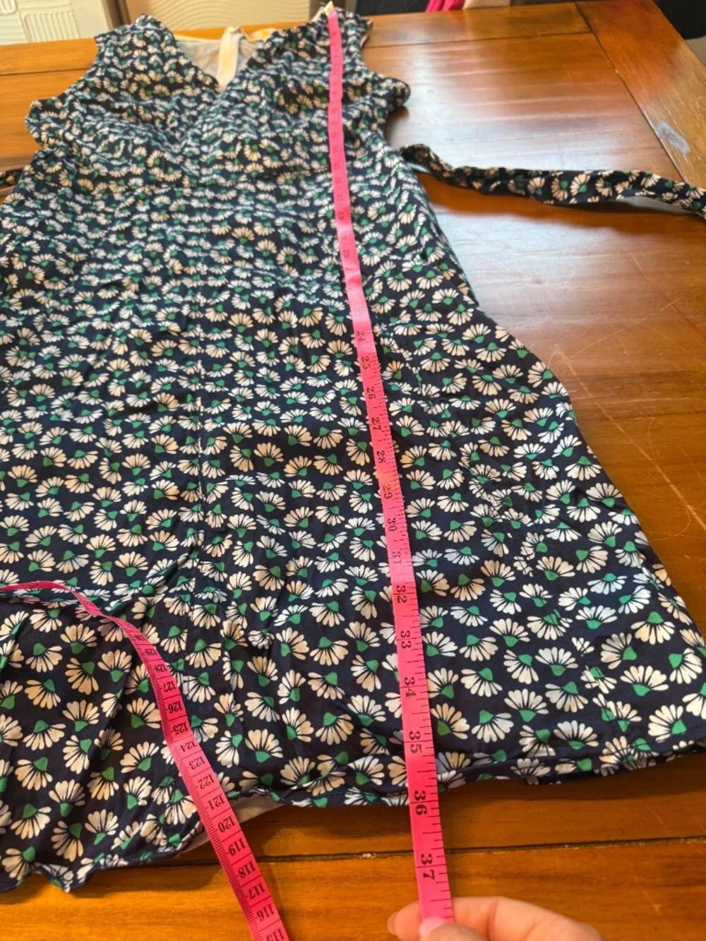 Boden Navy Daisy Ruched Jersey Dress US 6